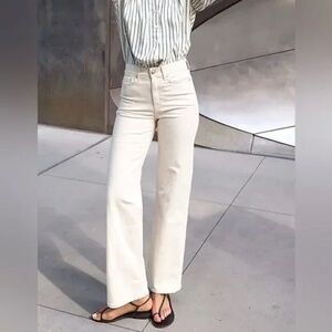 AYR‎ The Secret Sauce Wide leg Pants size 32 Cream Jeans